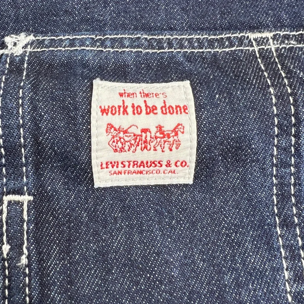 Levi's Chore Coat Jacket XL Dark Wash Blue Denim Mens Workwear Utility 00388 - Picture 3 of 10